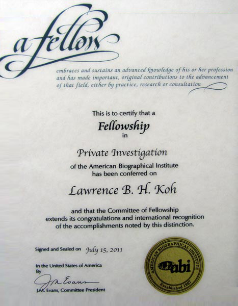 A Fellowship In Private Investigation (ABI-USA)